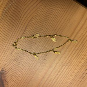 Gold Bracelet With Leaf Charms